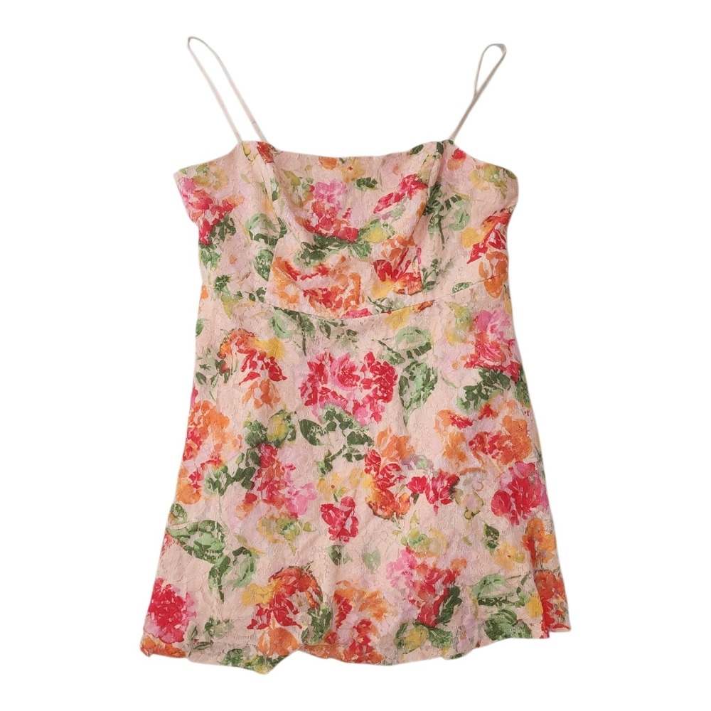 DB Studio Dress Womens Plus Size 20 Pink Floral Lace Mini Spring Summer Feminine